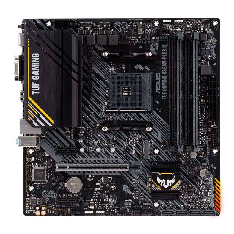A520M Asus TUF Gaming A520M-PLUS II, DDR4, Socket AMD AM4, M-ATX, Chipset AMD A520, Placa mãe 