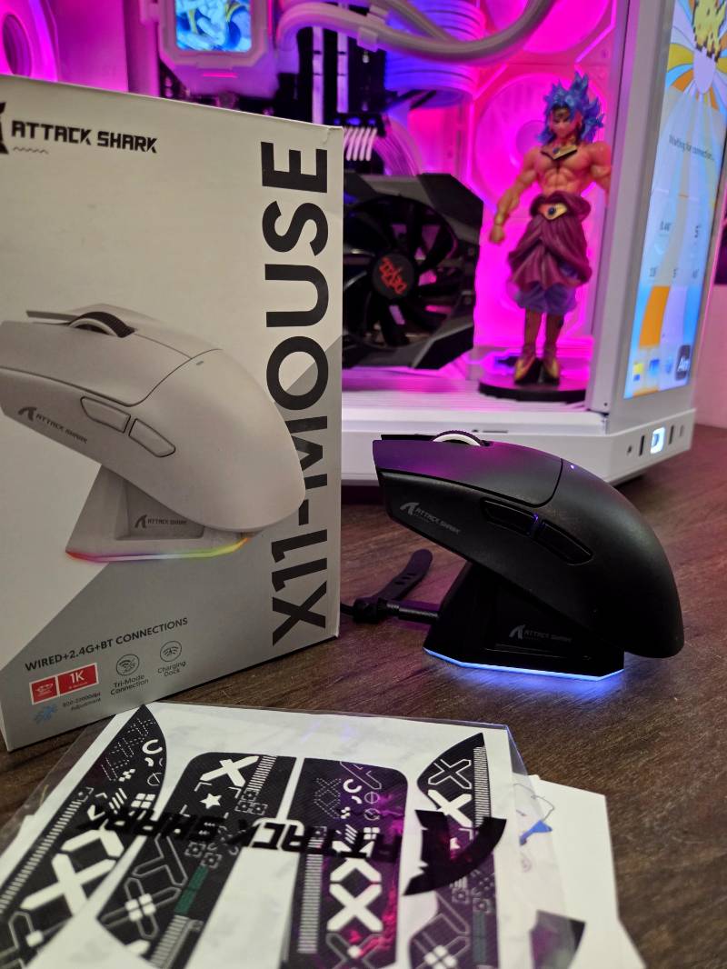 Mouse Gamer Sem Fio Attack Shark X11, RGB, 22000 DPI