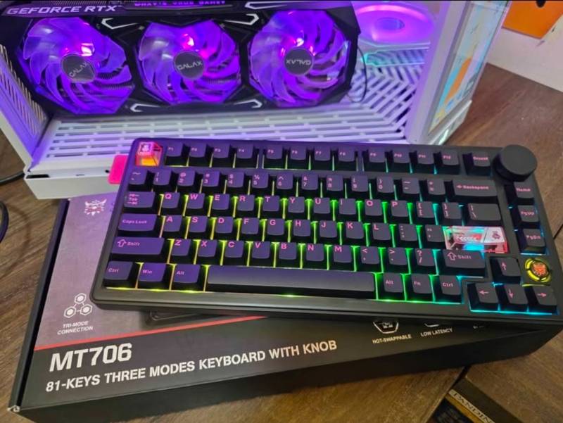 Teclado Gaming Mecânico Onikuma TRIMODE RGB - MT706 75%