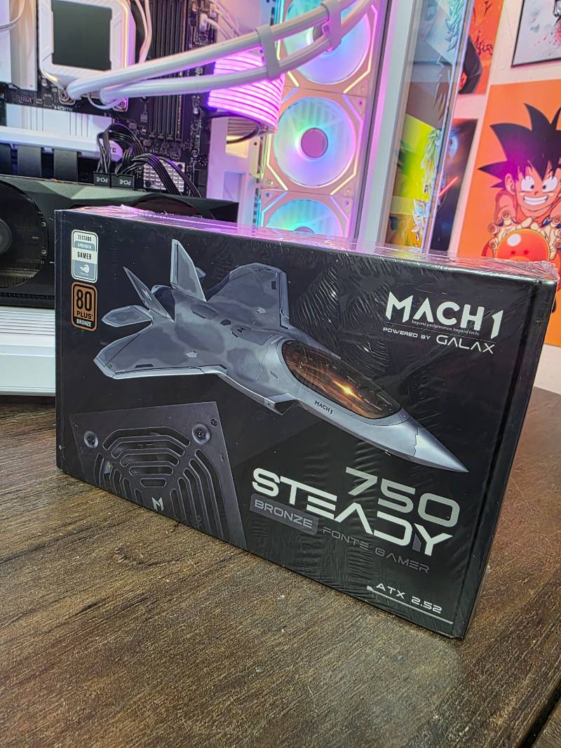 750w Fonte MACH1 Steady, 750W, 80 Plus Bronze, PFC Ativo, Preto - 650Steady