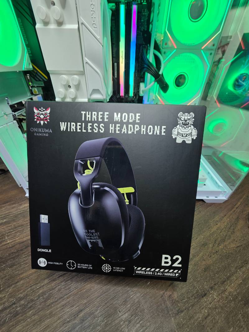 ONIKUMA GAMING Headset Gamer sem Fio para PS5, PS4, PC, 2.4GHz USB e Bluetooth 5.3, Preto, Over Ear
