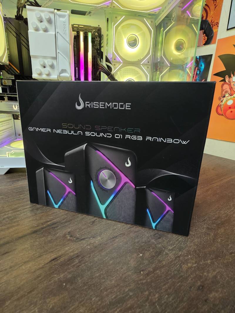 Caixa de Som Gamer 2.1 Rise Mode Nebula Sound 01, 11W, RGB, Com Subwoofer, USB e P2