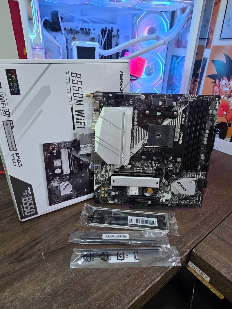 B550M AsRock Wifi AM4 DDR4 Pcie 4.0 Placa Mãe 