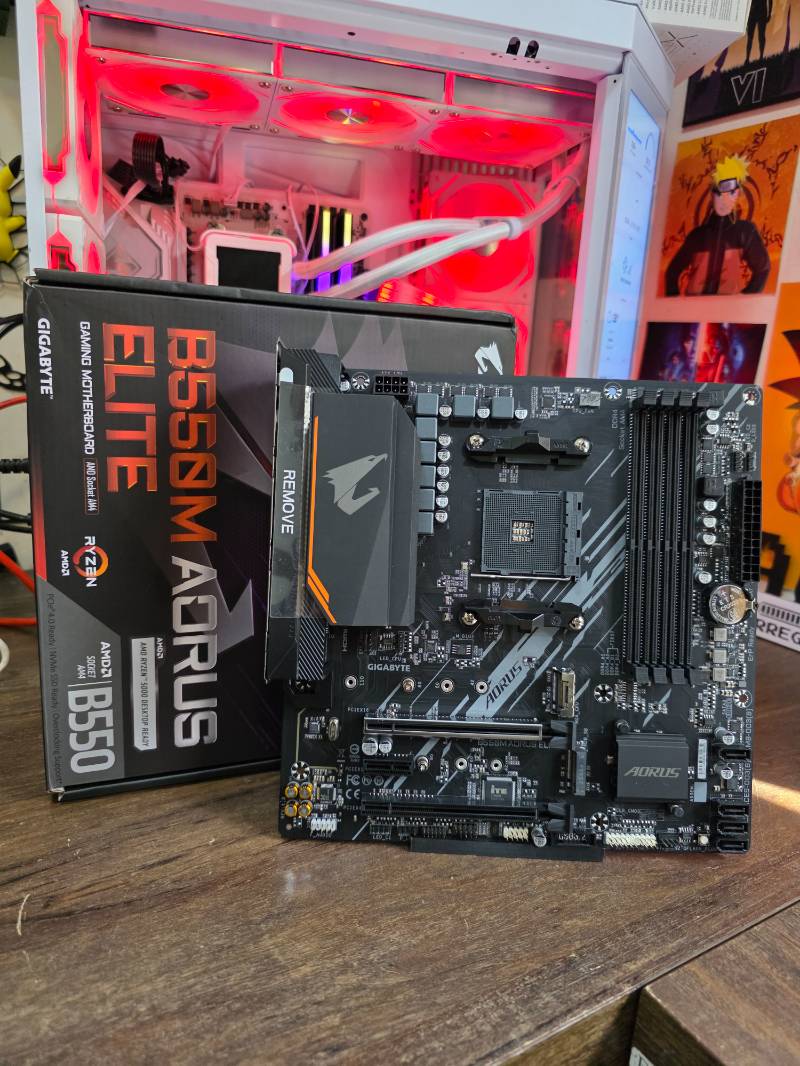 B550M Aorus Elite, Placa Mãe Gigabyte, AMD AM4, Micro ATX, DDR4, Preto