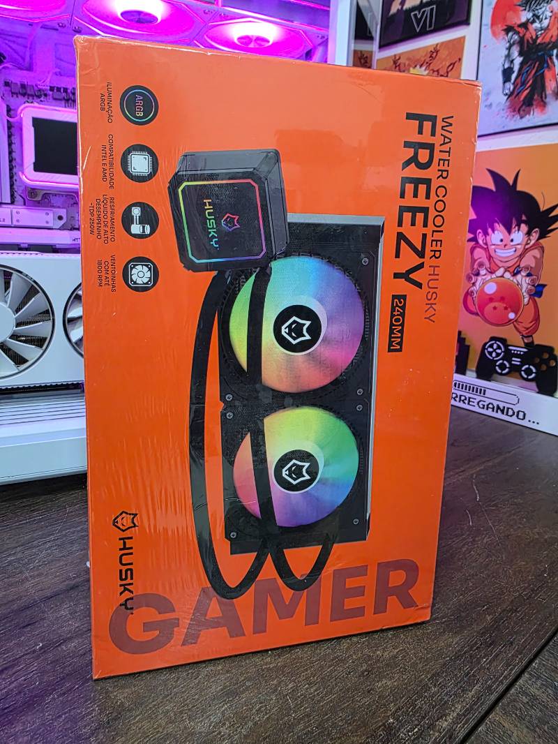 Water Cooler Husky Freezy, Iluminação ARGB, 240mm, AMD e Intel, Preto