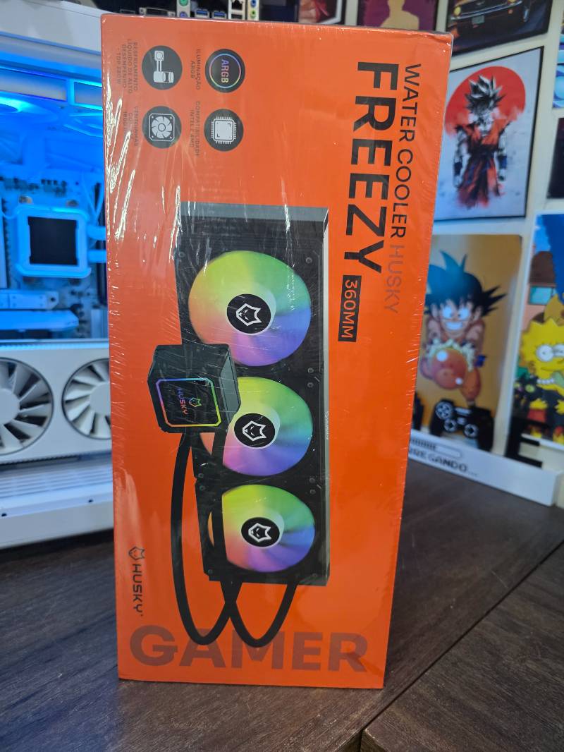 Water Cooler Husky Freezy, Iluminação ARGB, 360mm, AMD e Intel, Preto