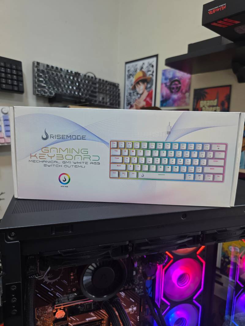 Teclado Mecânico Gamer Rise Mode GM1 White. RGB. Switch Outemu Red - RM-TCM-GM1-WRED