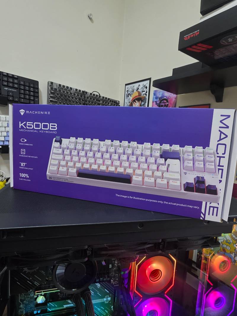 Teclado Mecânico Gamer Machenike K500B-B87. Switch Brown, Abnt, Azul 