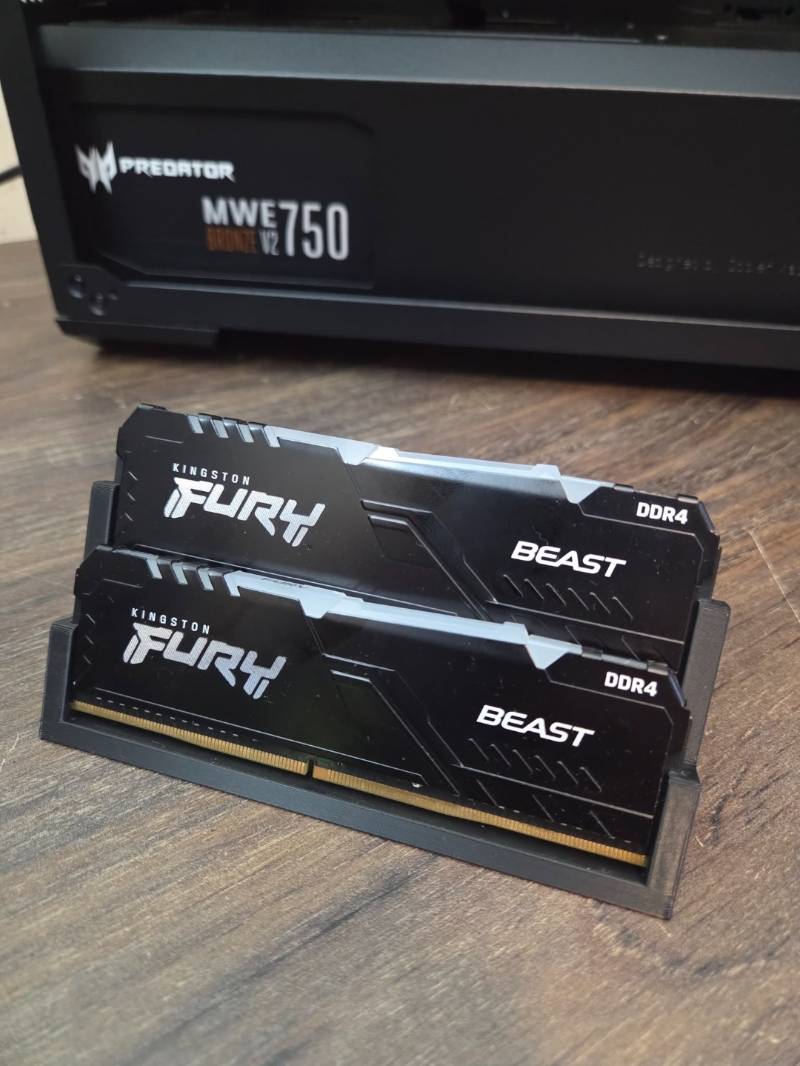 16GB (2x8GB) Memória RAM Kingston Fury Beast, RGB, 8GB, 3000MHz, DDR4, CL15, Preto - KF430C15BBA/8